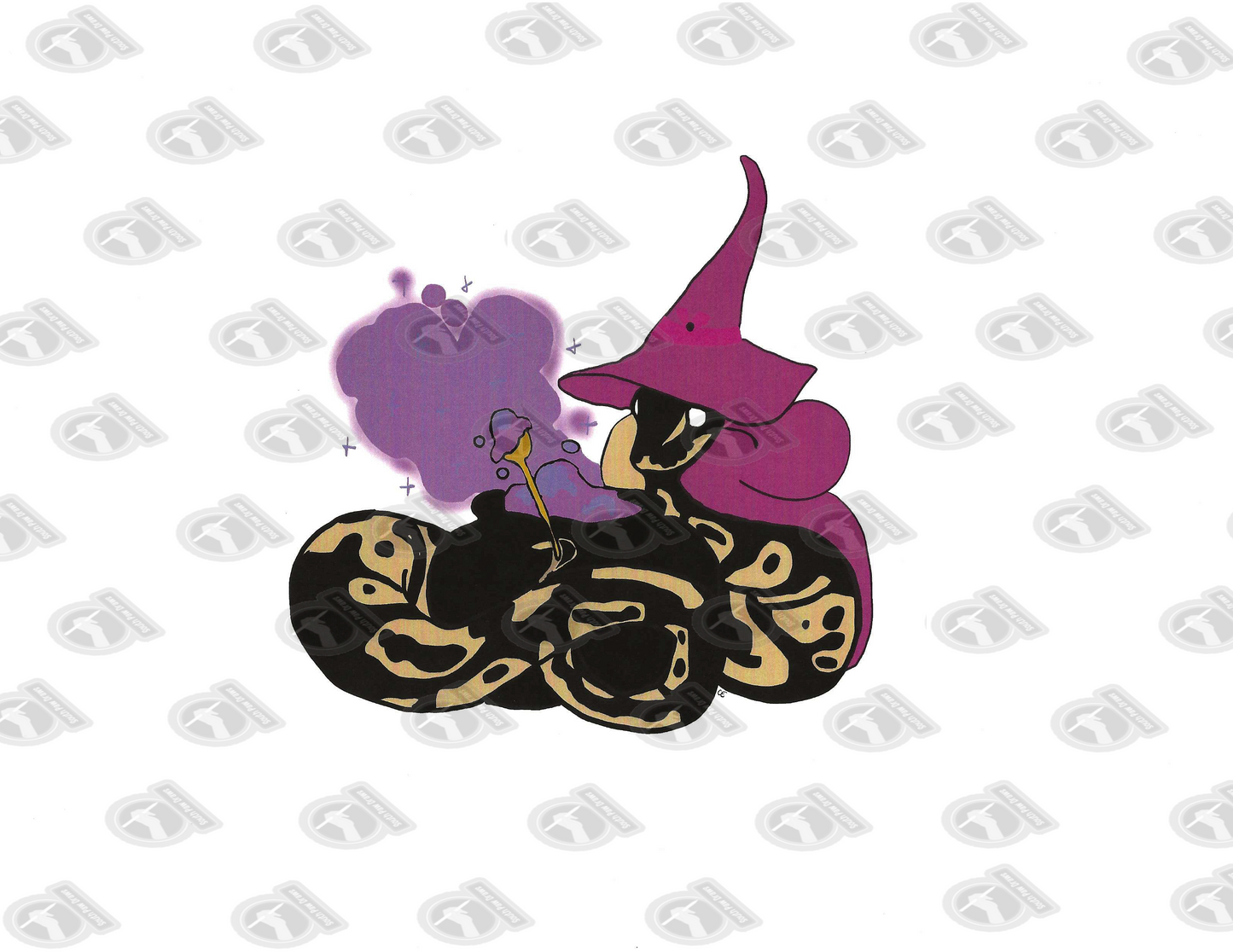 Ball Python Cauldron Witch Print