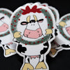 Cow & Wreath Sticker