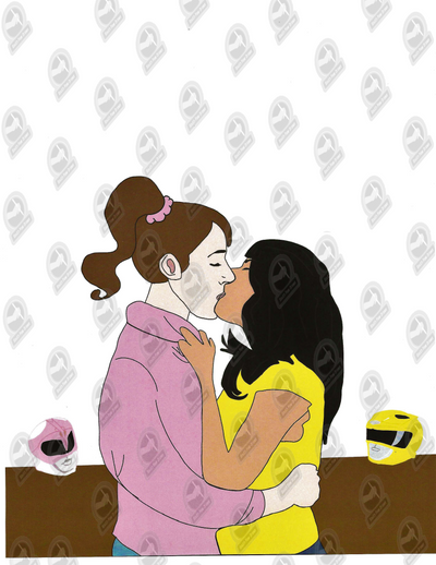 Pink Ranger & Yellow Ranger Sapphic Print