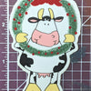 Cow & Wreath Sticker