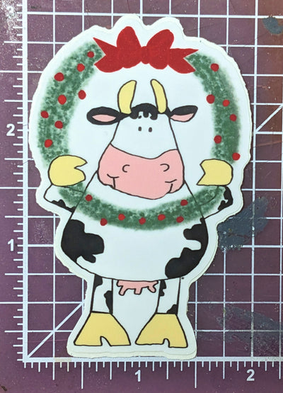 Cow & Wreath Sticker