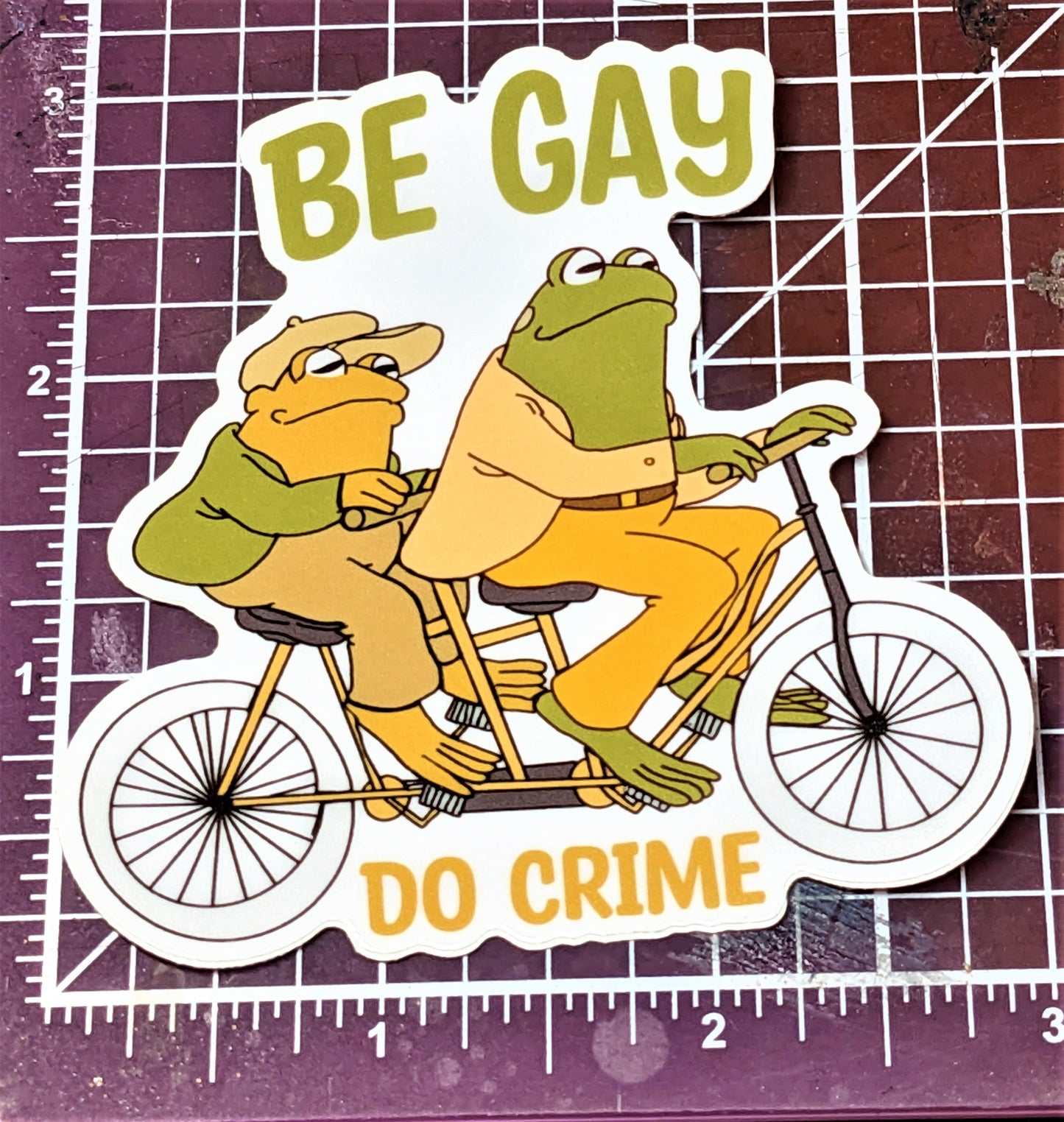 Toad and Frog Be Gay Do Crime Sticker