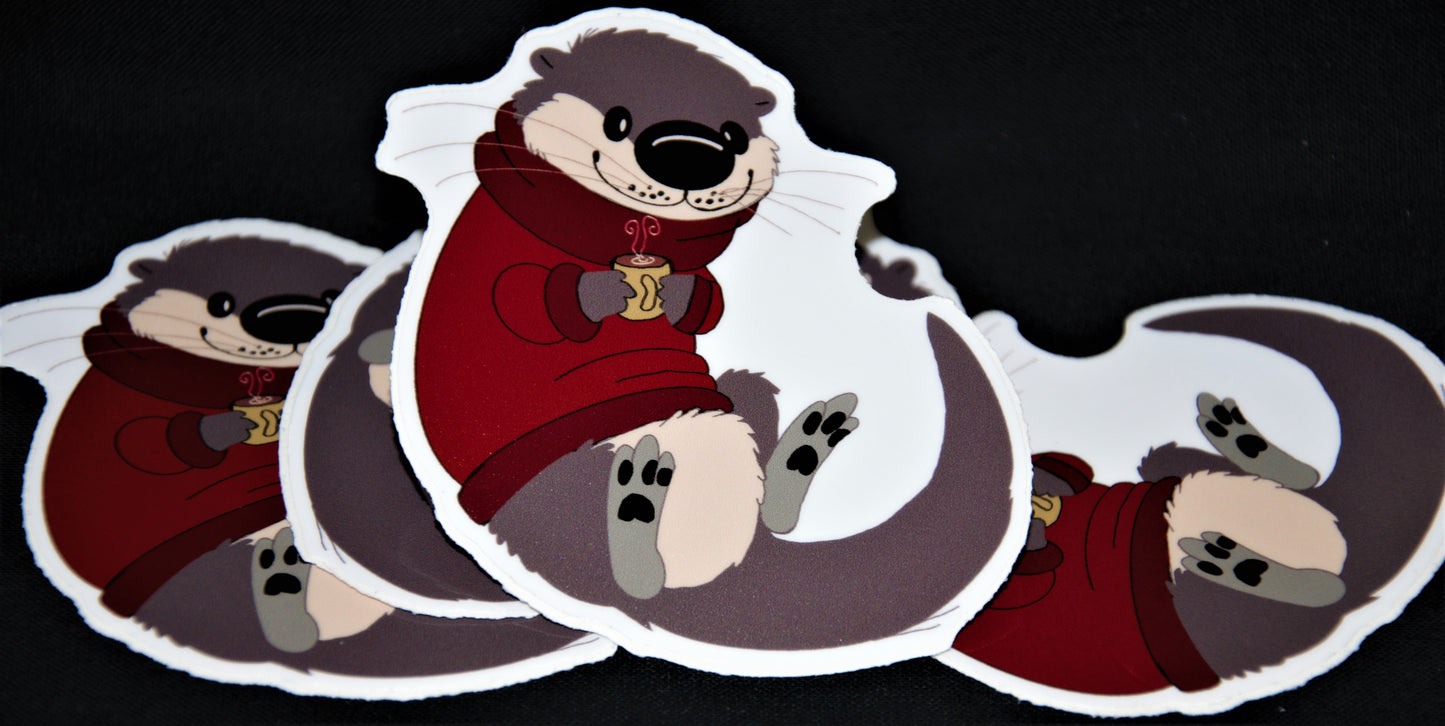 Otter in Sweater Sticker