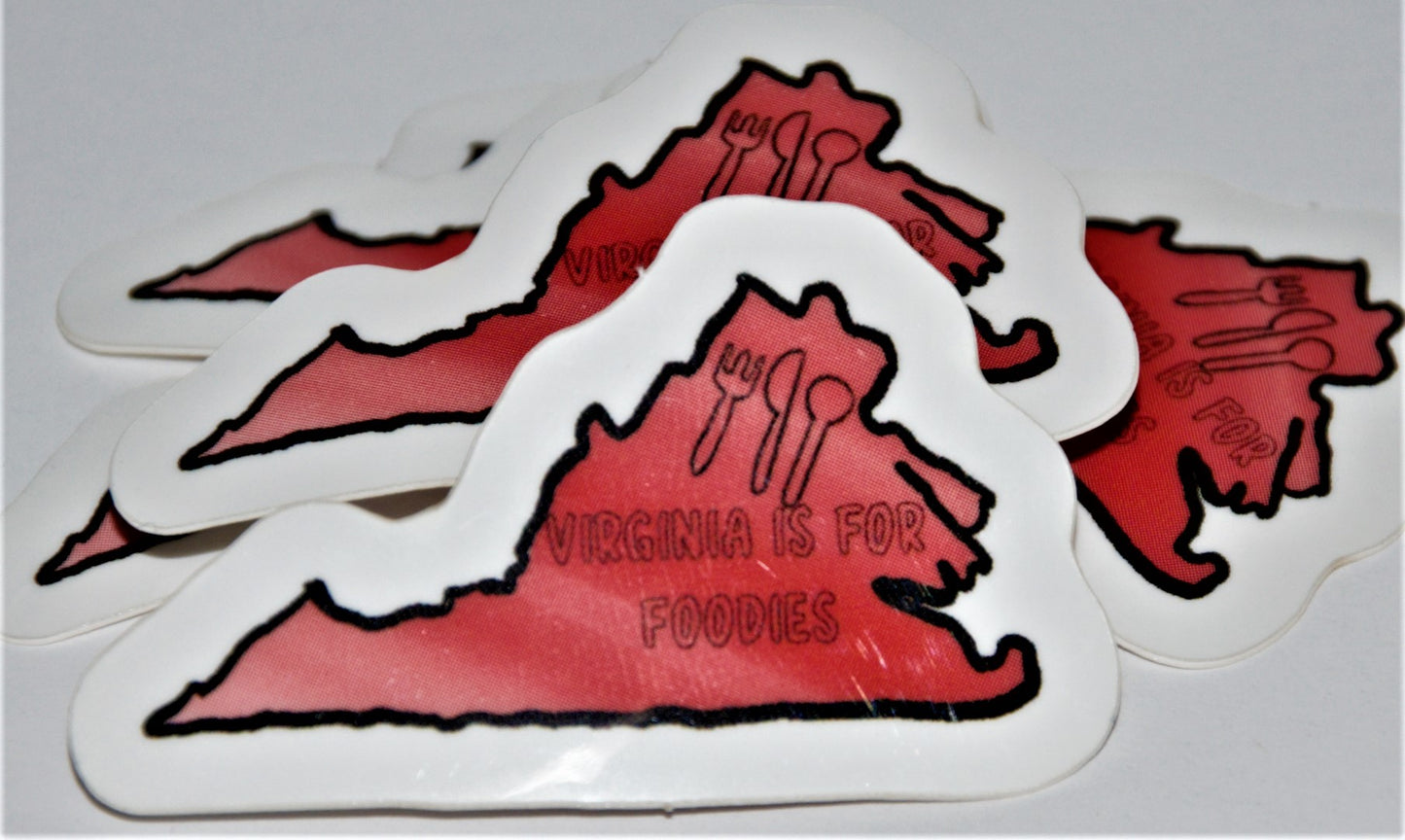 Virginia Is 4 Foodies Sticker (small/medium)