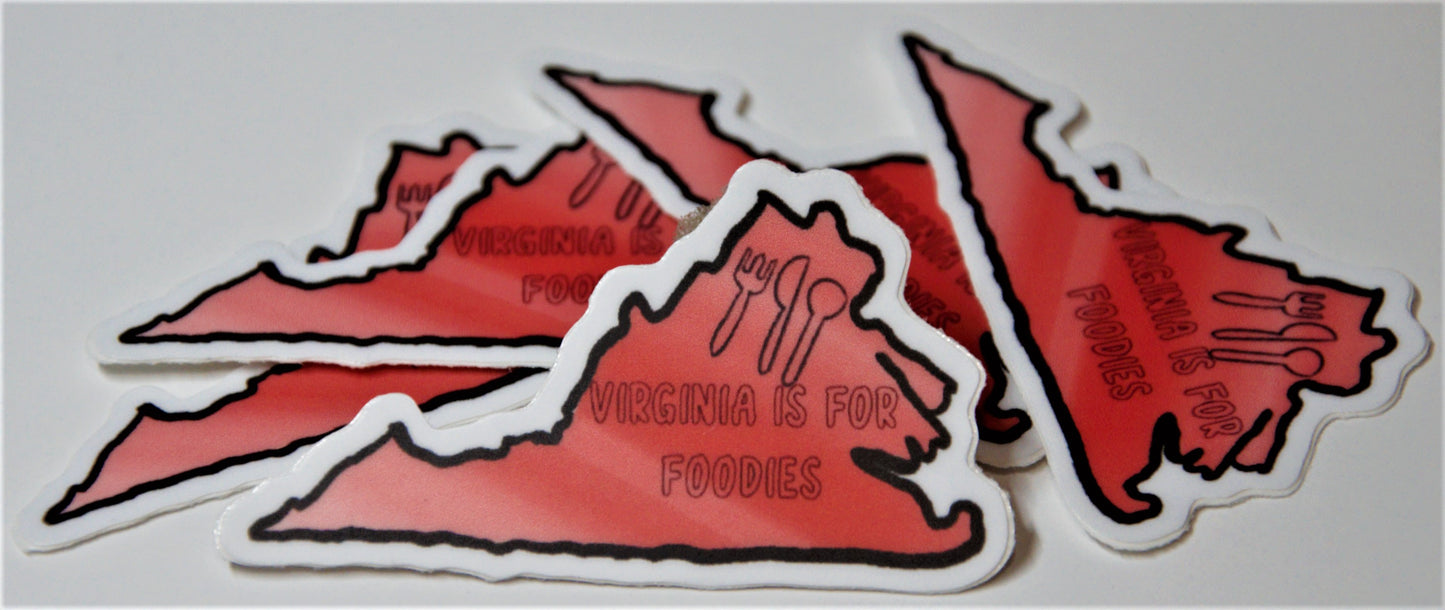 Virginia Is 4 Foodies Sticker (small/medium)