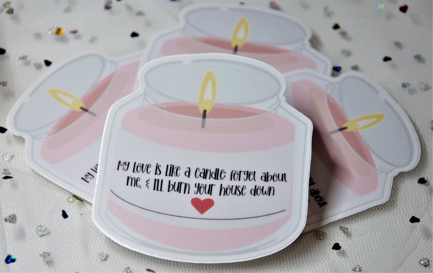 My Love Is A Candle Sticker