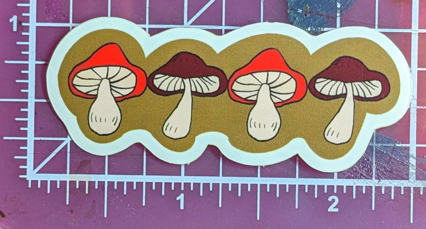 Mushroom Quartet Sticker