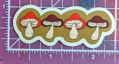 Mushroom Quartet Sticker