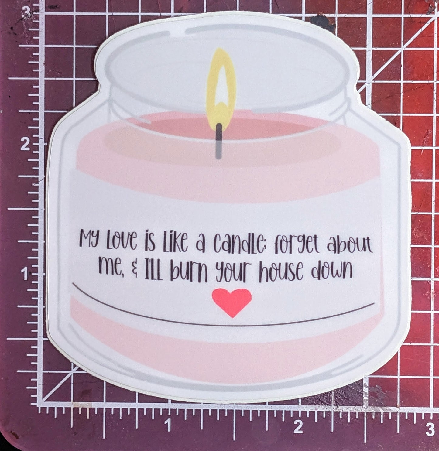 My Love Is A Candle Sticker